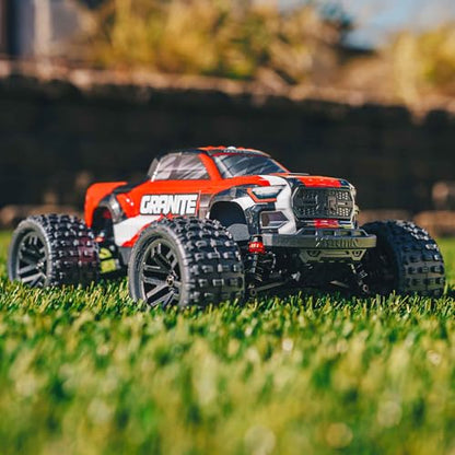 ARRMA RC Truck 1/18 Granite GROM MEGA 380 Brushed 4X4 Monster Truck RTR with Battery & Charger, Red, ARA2102T2 - color: Red