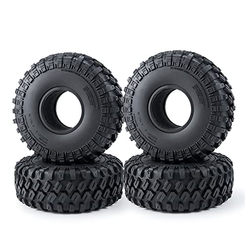 4pcs 1.9" RC Crawler Tires Rubber Wheel Tyre 123mm/4.8inch with Foam Insert for 1/10 RC Crawler Car SCX10,TRX4,SCX10 II