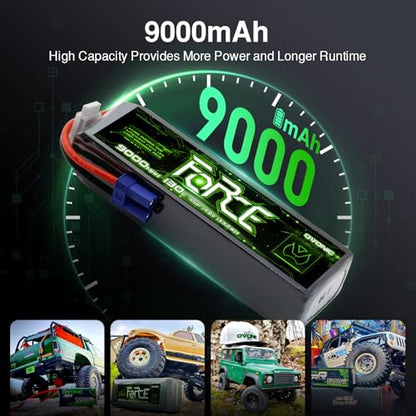 OVONIC Force Series 4S LiPo Battery 9000mAh 14.8V 130C RC attery with EC5 Connector (2 Pack)