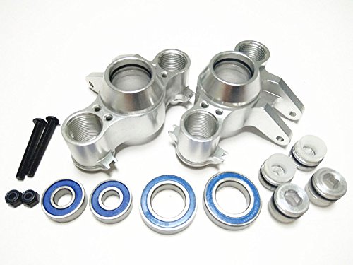 Aluminum Steering Block Knuckle Arm with Rubber Shielded Bearing Silver for Traxxas 1/10 E-REVO REVO 3.3 Summit E-MAXX T-MAXX 3.3 Slayer Pro 4X4 5334R