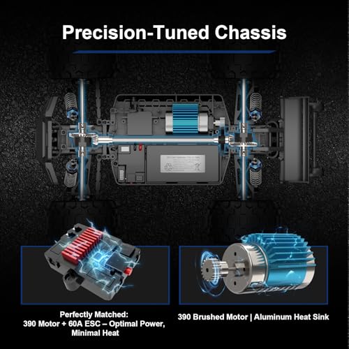 1:16 4X4 High-Speed 40-50+KM/H(Peak) RC Cars Monster Truck - 390 Motor Durable axle & Suspension RC Truck | 3000mAh Batteries | rc Car Toys Back-to-School Season Birthday for Teens Aged 14+ - color: Highspeed Rc Car-blue