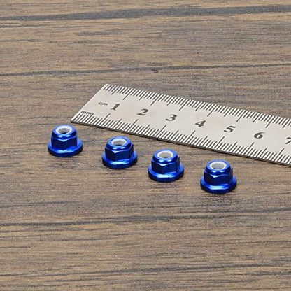RCAWD Wheel Nuts for 1/7 UDR Unlimited Desert Racer 85086-4, New Maxx 1/10 Monster Truck 89086-4 89076-4 Upgrades, Hubs Hex Adapter M5 5mm Flanged Nylon Hop Ups Parts for #8447 Blue - color: Blue