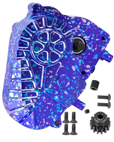 RC Transmission Gearbox Upgrades Part for 1/10 SCX10 AXI03004 Capra 1.9 UTB,Aluminum Complete Transmission Case Hops Up,Purple Colorful - color: Purple Colorful-(rc Upgrades Part）