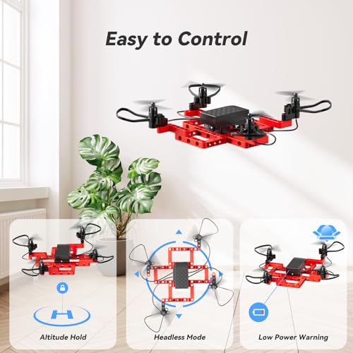 Mini Drone for Kids and Beginners,Creative 5-IN-1 DIY Drone Building Kits for Kids to Build Your Own Drones,5 Different Designs, Altitude Hold, 3D Flips,Easy to Build and Fly,Great Gifts for Boys&Girls to Enjoy Building,Flying and Fixing Fun