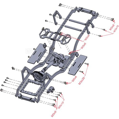 RC Carbon Fiber Upgardes Parts LCG Chassis Kit for 1/10 SCX10 SCX10 II Capra 1.9 UTB and Other DIY Builds RC Crawler,Front Mounted Transmission LCG Chassis Kit,Colour - color: Colour（for 1/10)