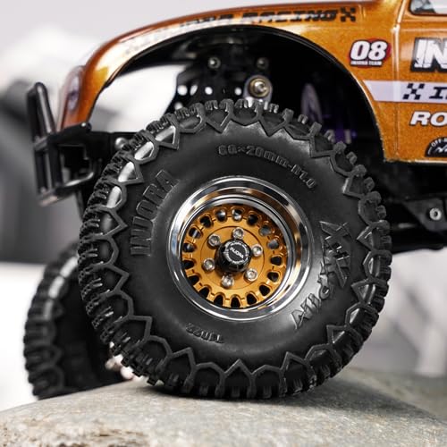 INJORA ModuWheel 1.0" Aluminum Wheel Offset -4.4mm for 1/18 1/24 RC (Gold) - color: Gold