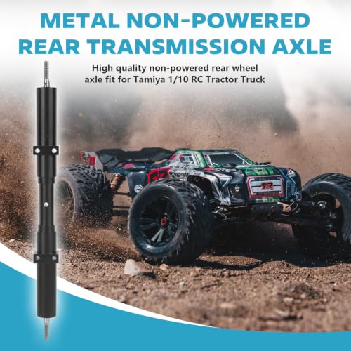 1/10 RC Wheel Axles Set, Metal Non Powered Rear Wheel Axle RC Car Upgrade Parts Replacement, Rc Vehicle Axles Compatible with Tamiya 1/10 RC Tractor Truck, Flatbed Trailers (2)