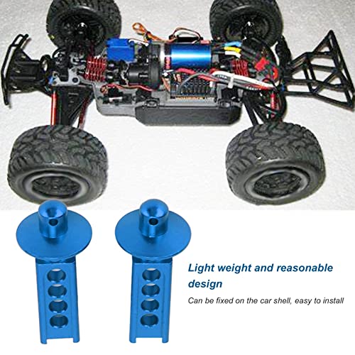 2Pcs Rc Body Post,Aluminum Alloy Rc Body Mount Post Rc Car Shell Column for Mini E Mini Slash 1/16 Rc Car(Blue) Car Model Accessory - color: Blue