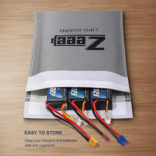 Zeee Fireproof Lipo Battery Bag Explosion-Proof | Charging & Storage Organizer to Protect Your Gear