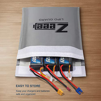 Zeee Fireproof Lipo Battery Bag Explosion-Proof | Charging & Storage Organizer to Protect Your Gear