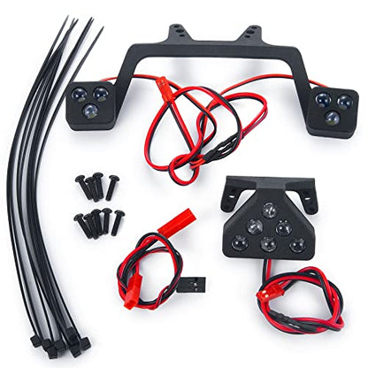 JHR MOHERO RC Car Body Red & White Head & Tail Light Set Front & Rear LED Light Compatible with KRATON 8S RC Off Road Upgrade Parts