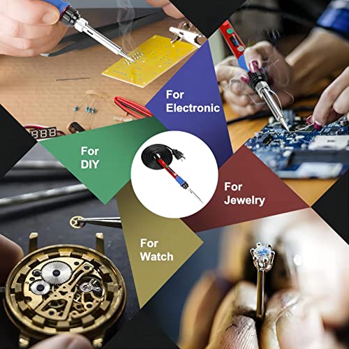 Soldering Iron Kit, 90W 110V LED Digital Soldering Iron with Ceramic Heater, Adjustable Temperature Soldering Welding Iron Kit, Auto-sleep, Thermostatic Design - color: 90w 16-in-1