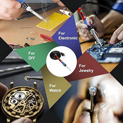 Soldering Iron Kit, 90W 110V LED Digital Soldering Iron with Ceramic Heater, Adjustable Temperature Soldering Welding Iron Kit, Auto-sleep, Thermostatic Design - color: 90w 16-in-1