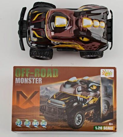 Dinosaur-Shaped Off-Road Vehicle Remote Control Cool Off-Road Vehicle Truck, 2.4GHz RC Car with LED Lights, 1:20Scale, RC Truck, Remote Control car from a Long Distance.Gifts for Boys (Brown) - color: Brown