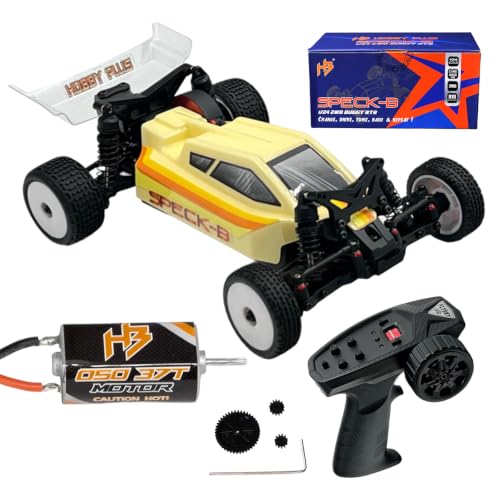 HOBBYPLUS Combo Speck B 1/24 2WD Buggy Mini RC Car w Upgraded 050 37T Motor Included - RTR RC Buggy, Fast Mini Racing Buggy - color: Vintage Creme W Upgrade Motor, size: Brushed