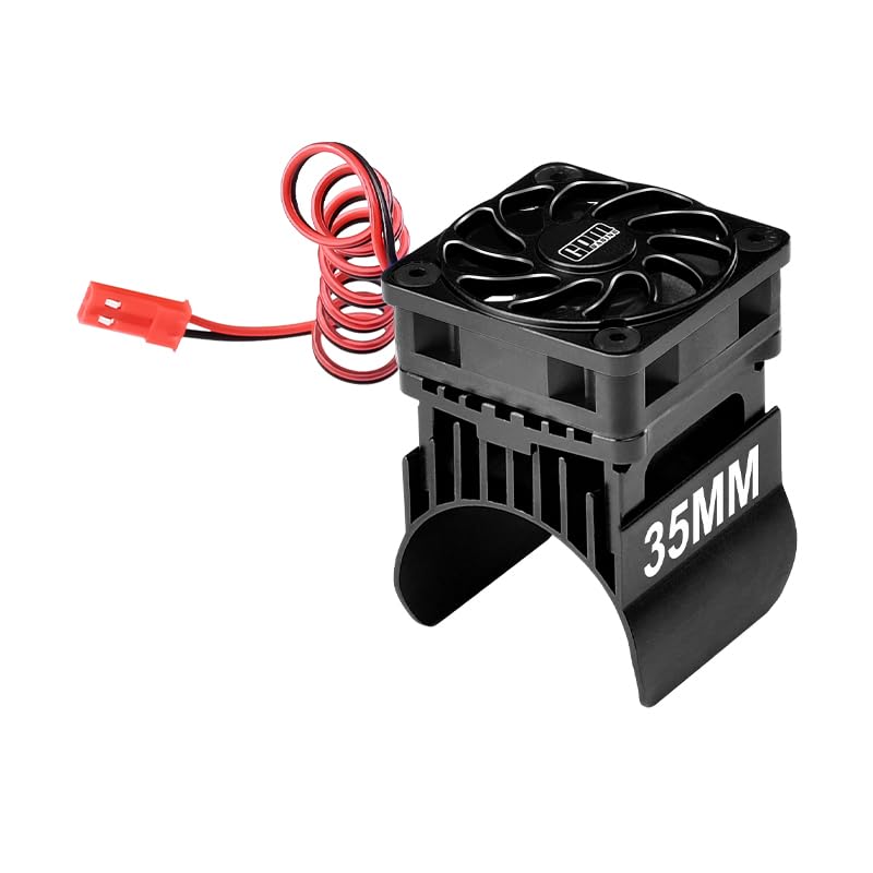 GPM 6061-T6 Alloy Cooling Fan with 35Mm Motor Heatsink for Mini Maxx Monster Truck-107154-1 (Black) - color: Black
