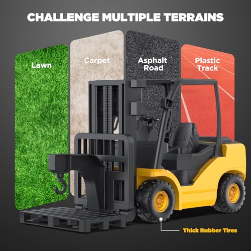 9-Channel RC Forklift, 1:18 Remote Control Forklift Toy for Kids & Adults | Kids RC Forklift with Lights & Sounds, Rubber Tires, Lift & Transport Action, 100-Min Runtime, for Kids 6+ Birthday Gifts - style: Forklift[2026 Version]