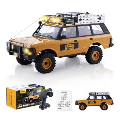 FMS FCX10 1/10 RC Crawler Land Rover Camel Trophy Edition, Official Licensed 4WD All Terrain Off-Road RC Truck for Adults, High-Detail Scale RC Car with Metal Gears, Upgraded Shocks (Range Rover) - style: Range Rover