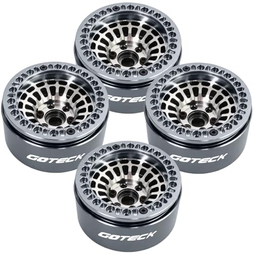GOTECK RC Rims 1.9 Inch Beadlock Wheel Negative Offset -10mm CNC Aluminum Wheel Rim Wheel Hub 4pcs-Set for Axial SCX10 Pro TRX4 VS4-10 Gen8 RC4WD 1/10 RC Crawler Car - color: Gs10