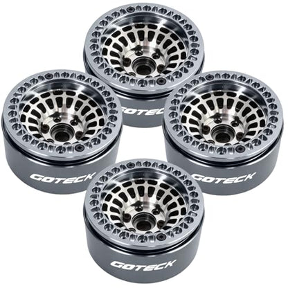 GOTECK RC Rims 1.9 Inch Beadlock Wheel Negative Offset -10mm CNC Aluminum Wheel Rim Wheel Hub 4pcs-Set for Axial SCX10 Pro TRX4 VS4-10 Gen8 RC4WD 1/10 RC Crawler Car - color: Gs10