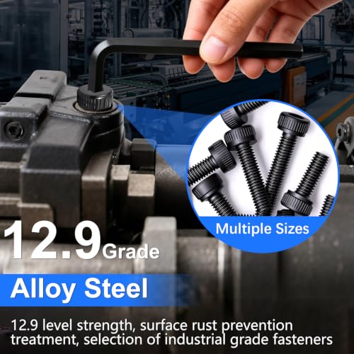 1016PCS M2.5 Screws Kit, M2.5x4/6/8/10/12/16/20/25mm Hex Socket Head Cap Screws Bolts Nuts Washers Kit, 12.9 Grade Alloy Steel Metric Screws for 3D Printer, Electronics, Furniture Repair - size: M2.5 x 4/6/8/10/12/16/20/25mm, style: Socket Head