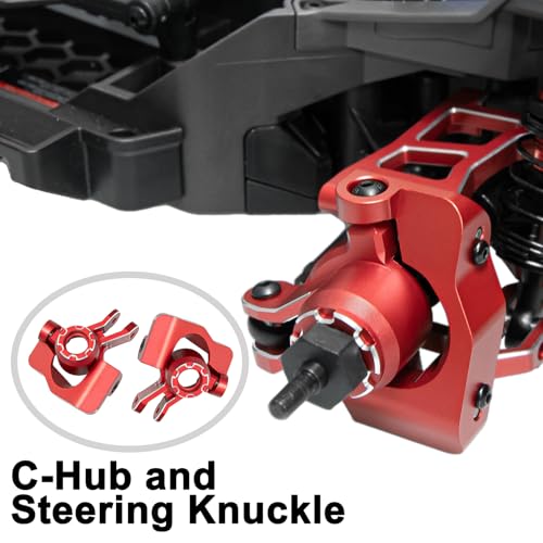 Aluminum 1/16 Suspension Arms Front Rear and Upper Lower Suspension Arms | for Traxxas 1/16 Mini Slash 4X4 BL-2s 108164-1 RC Truck Upgrade, Red - color: Red