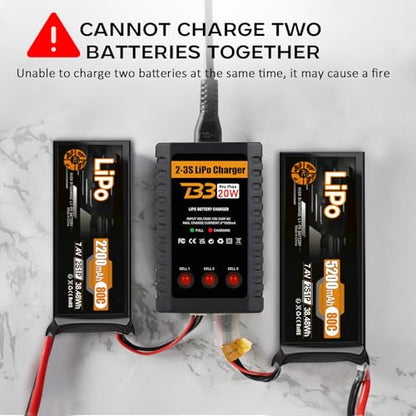 LiPo Charger for 2S-3S(7.4-11.1V) LiPo Battery of RC Toy & Model(Yellow) | LiPo Balance Charger Compact and Light, RC LiPo Battery Chargers with Smart Chip, Extend Battery Life - color: Yellow