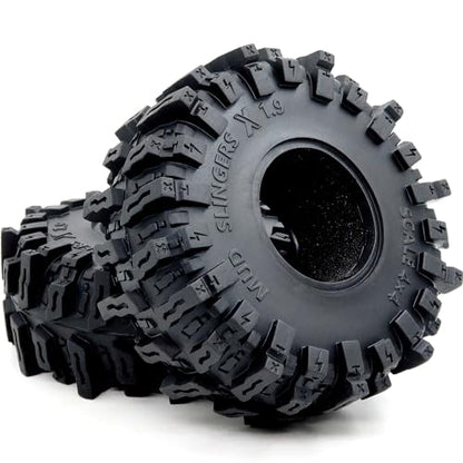 HOBBYSOUL 4.85'' Tall RC 1.9 Crawler Tires (Super Soft Sticky) T10 Mud Slingers X Tyre for 1/10 Rock Crawling TRX4 SCX10 Wraith Gen8 Upgrade, HS701544 - style: T10 ( Super Soft )