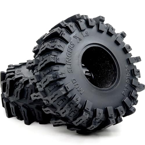 HOBBYSOUL 4.85'' Tall RC 1.9 Crawler Tires Soft Sticky T8 Mud Slingers X Tyre for 1/10 Rock Crawling TRX4 SCX10 Wraith Gen8 Upgrades, HS701543 - style: T8 ( Soft )