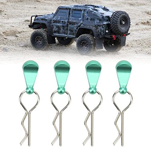 4Pcs RC Car Body Clips with Pull Tabs, Stainless Steel Universal Car Clips for 1 8 1 10 Remote Control Car Upgrade Parts (Green) - color: Green