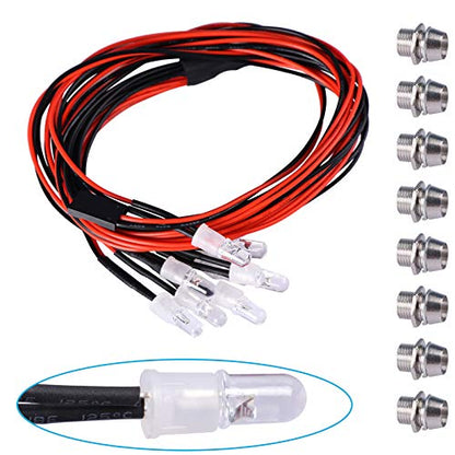 RC Scale Crawler Led Light Kit, RC SC Car Headlights and Taillight Combo for 1/10 Slash RC Truck SCX10 GEN7 Crawler, 1-Set
