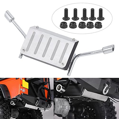 Fuel Tank Exhaust Pipe Replacement Accessory Compatible with Traxxas TRX-4 1/10 RC Car – Stainless Steel & Plastic Simulation Exhaust Pipe Kit with Screws