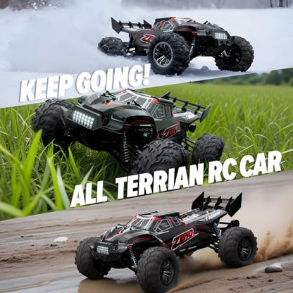 Hosim 1/10 RC Car for Adults & Boys 48+KMH, Electric Remote Control Car High Speed Large RC Truck 4X4 Off-Road All Terrains Waterproof Monster Trucks, Hobby RC Cars Toys Gifts for Boys 8-12 - color: Red