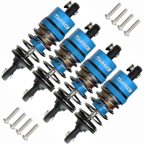 52MM Oil Shock Absorbers Upgrade Compatible with 1/10 RC Cars | Fits Tamiya TT-01/02 / M03-06 / TA05/06 / M05 / M06 - Oil Damper Upgrade - Blue - color: Blue