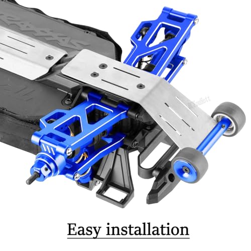 RC Upgrade Parts Steel Wheelie Bar for 1/16 Mini Maxx 4WD RTR Brushless Monster Truck (#107154-1),Tail Wheel Head up Wheel Hop Ups,Navy Blue(1 PCS - color: Navy Blue-(1 Pcs）