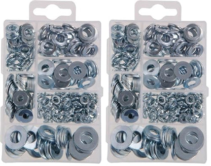 Hillman 591521 Small Flat and Lock Washer Assortment, 540-Pack, Zinc - size: 0.375 inches (Pack of 2)