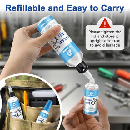 6 oz Airsoft Silicone Oil Lubricating, Needle Oiler, Pure | Oil Lubricant Airsoft Chamber Lube for Airgun Lubrication