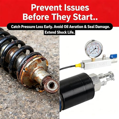 Nitrogen Regulator Shock Fill with 700Psi Nitrogen Gauge | Nitrogen Regulator Shock Fill No Loss Chuck Tool,Compatible with Kawasaki,Honda,Yamada,ATV, UTV's Shock with a Schrader Valve