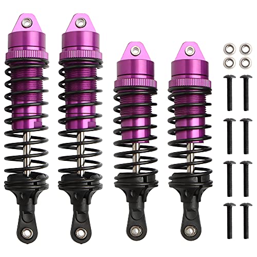 5862 Front & Rear Aluminum Alloy Shock Absorber for 1/10 Slash 4x4 Hoss Rustler Stampede Bandit VXL Nitro Shock Parts Replace of 3760 3762 SLA014 (4-Pack) (Purple) - color: Purple