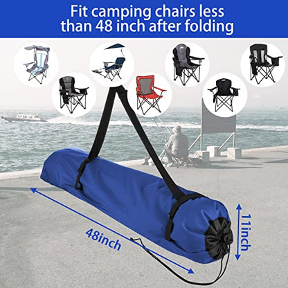 Xxerciz Foldable Camp Chair Replacement Bag Carrying Bag Large Mouth Bag with Shoulder Strap for Outdoor Camping, Heavy Duty Large Storage Folding Chair Bag (Chair is not Included) - color: Maldives Blue