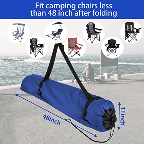 Xxerciz Foldable Camp Chair Replacement Bag Carrying Bag Large Mouth Bag with Shoulder Strap for Outdoor Camping, Heavy Duty Large Storage Folding Chair Bag (Chair is not Included) - color: Maldives Blue