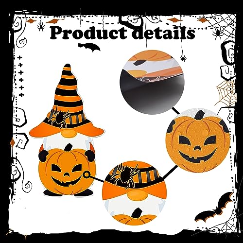 gunhunt 25 PCS Halloween Gnome Stickers, Car Pumpkin Ghost Refrigerator Decoration Stickers, Garage Door Halloween Holiday Waterproof Decals for Car Door Locker Home Decoration
