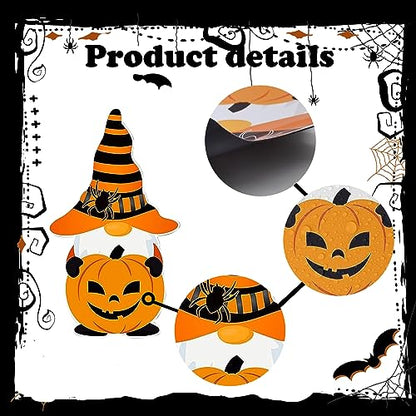gunhunt 25 PCS Halloween Gnome Stickers, Car Pumpkin Ghost Refrigerator Decoration Stickers, Garage Door Halloween Holiday Waterproof Decals for Car Door Locker Home Decoration