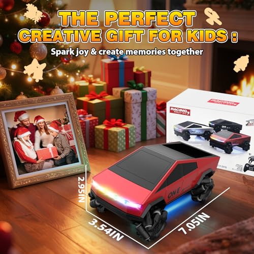 Gesture Sensing RC Stunt Car Toys for 6-12 Years Old Boys Girls, 1/28 Scale 4WD RC Drift Car, 2.4Ghz RC Cars, Seven Light Modes Hand Controlled 360°Rotating Cool Birthday Gifts for Kids - color: Red