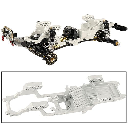 TRX4M CNC Aluminum Alloy One Body Chassis Kit Frame Girder for 1/18 RC Crawler Car TRX4-M Upgrade Parts - color: Silver