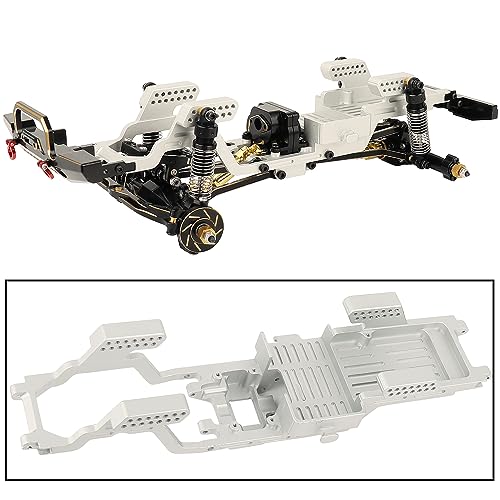 TRX4M CNC Aluminum Alloy One Body Chassis Kit Frame Girder for 1/18 RC Crawler Car TRX4-M Upgrade Parts - color: Silver