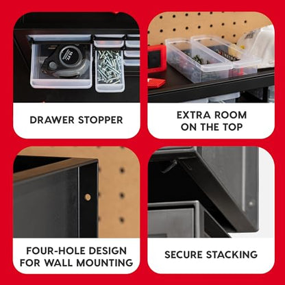 IRIS USA 36-Drawer Storage Cabinet, Garage Tool Screws, Made in USA, Black | Wall mountable, Stackable, Hardware, Electronics, Teacher Toolbox, Small Parts - color: Black, size: 36 Drawer