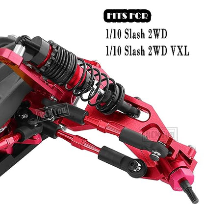Upgrades for 1/10 Slash 2WD(VXL),RC Shocks,Suspension Arm,Caster Block,Steering Blocks,Stub Axle Carriers,Steering Bellcranks,Shock Tower,Camber Links,Drive Shaft,Hex Hub Adapters,Red - color: Red - Upgrades