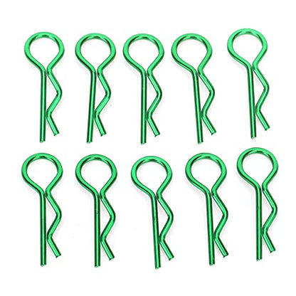 Qiilu Durable RC Body Clips for 1/5 1/6 /8 /10 RC Car - 10Pcs Metal Shell Clip Pins, Teardropshaped Pull Tabs (Green) - color: Green