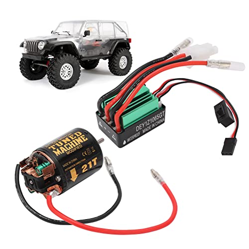 Brushed Motor ESC Combo, Brushed Motor ESC Combo with 540 21T Brushed Motor 65A Green Brushed ESC RC Car Motor